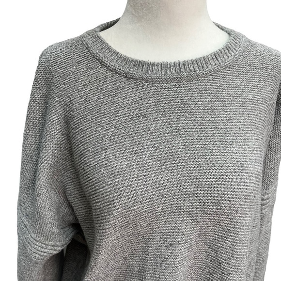 𝅺madewell Grey Long Sleeve Texturework Crewneck Sweater Size L - Picture 3 of 11